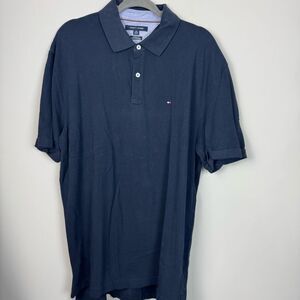 TOMMY HILFIGER | Navy Blue Short Sleeve Collared Polo Shirt Men’s Size X-Large